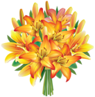 Yellow Lilies Flowers Bouquet PNG Clipart Image