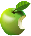 Bitten Apple Green Transparent Clip Art Image