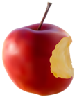 Bitten Apple Red Transparent Clip Art Image