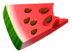 Bitten Piece of Watermelon PNG Clipart Picture