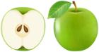 Green Apple and Half PNG Transparent Clipart