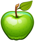 Large Painted Green Apple PNG Clipart