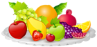 Plate with Fruits PNG Clipart Image