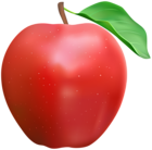 Red Apple with leaf PNG Transparent Clipart