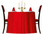 Red Romantic Table PNG Image