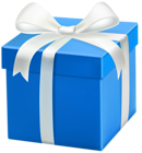 Blue Gift Box Transparent Clip Art Image
