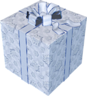 Blue Present Box with Bow PNG Clipart