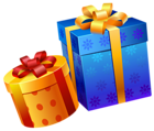 Blue Yellow Present Boxes PNG Clipart