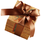 Brown Present with Brown Bow Clipart