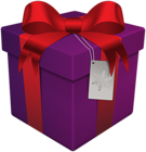 Christmas Gift Box Purple Transparent PNG Clip Art