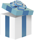 Cute Blue Gift Box PNG Transparent Clipart