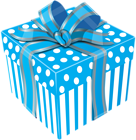 Cute Blue Gift Box Transparent PNG Clip Art Image