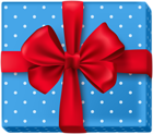 Dotted Gift Box Blue PNG Clip Art Image