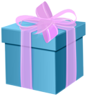 Gift Box Blue PNG Transparent Clipart