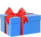 Gift Box Blue Red Bow PNG Clipart