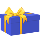 Gift Box Blue Yellow Bow PNG Clipart