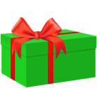 Gift Box Green Red Bow PNG Clipart