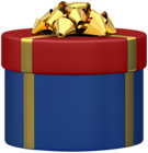 Gift Box Round Blue PNG Transparent Clipart