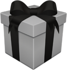 Gift Box White Black Transparent PNG Clip Art