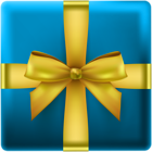 Gift Box from Above Blue PNG Clip Art Image