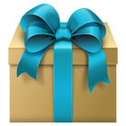 Gift Box with Blue Bow Free Clipart