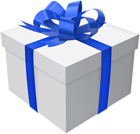 Gift Box with Blue Bow PNG Clip Art Image