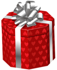 Gift Box with Hearts PNG Clip Art Image