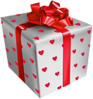 Gift Box with Hearts Transparent Clip Art Image