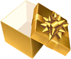 Gold Open Gift Box Transparent Clip Art Image