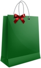 Green Gift Bag with Bow PNG Clip Art Image