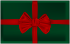 Green Gift Box with Bow PNG Clipart