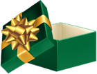 Green Open Gift Box PNG Clip Art Image