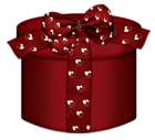 Large Red Round Gift Box Clipart
