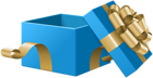 Open Gift Box Blue Transparent Clip Art Image