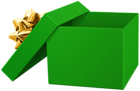 Open Gift Box Green PNG Transparent Clipart