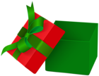Open Gift Box Green Red PNG Clipart