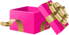 Open Gift Box Pink Transparent Clip Art Image
