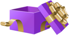 Open Gift Box Purple Transparent Clip Art Image