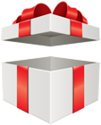 Open Gift Box White PNG Image