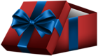 Open Gift Box with Red Bow PNG Clip Art