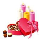 Pink Heart Box of Chocolates and Candles