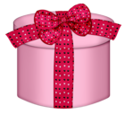 Pink Heart Round Gift Box PNG Clipart