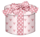 Pink Hearts Round Gift Box PNG Clipart
