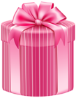Pink Striped Gift Box PNG Clipart Image