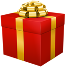 Red Gift Box Transparent PNG Clip Art Image