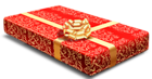 Red Gift Box with Gold Bow Clipart