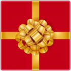 Red Gift Box with Gold Bow PNG Clip Art Image