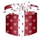 Red Heart Round Gift Box PNG Clipart