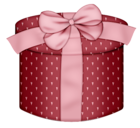 Red Hearts Round Gift Box PNG Clipart