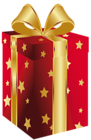 Red Present with Gold Bow Clipart